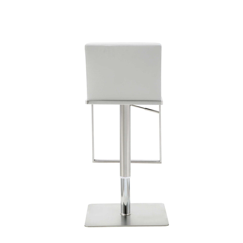 20 " White And Silver Stainless Steel Bar Chair - Homeroots - Flyclothing LLC