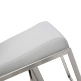 20 " White And Silver Stainless Steel Bar Chair - Homeroots - Flyclothing LLC