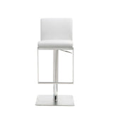 20 " White And Silver Stainless Steel Bar Chair - Homeroots - Flyclothing LLC