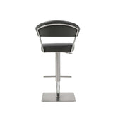 20 " Black And Silver Stainless Steel Bar Chair - Homeroots