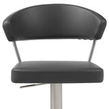 20 " Black And Silver Stainless Steel Bar Chair - Homeroots