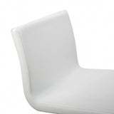 26 " White And Silver Stainless Steel Counter Height Bar Chair - Homeroots - Flyclothing LLC