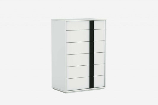 31 X 19 X 47 Gloss White Stainless Steel Drawer Chest - Homeroots - Flyclothing LLC