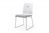Gray And Silver Upholstered Faux Leather Dining Side Chair - Homeroots - Flyclothing LLC