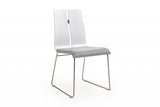 Gray And Silver Upholstered Faux Leather Dining Side Chair - Homeroots - Flyclothing LLC