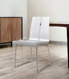Gray And Silver Upholstered Faux Leather Dining Side Chair - Homeroots - Flyclothing LLC