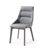 Set of Two Gray Upholstered Faux Leather Dining Side Chairs - Homeroots - Flyclothing LLC