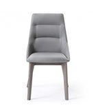 Set of Two Gray Upholstered Faux Leather Dining Side Chairs - Homeroots - Flyclothing LLC