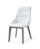 Set of Two White And Gray Upholstered Faux Leather Dining Side Chairs - Homeroots - Flyclothing LLC