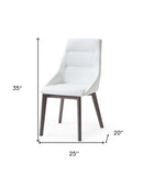 Set of Two White And Gray Upholstered Faux Leather Dining Side Chairs - Homeroots - Flyclothing LLC