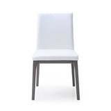Set of Two White And Gray Upholstered Faux Leather Dining Side Chairs - Homeroots - Flyclothing LLC