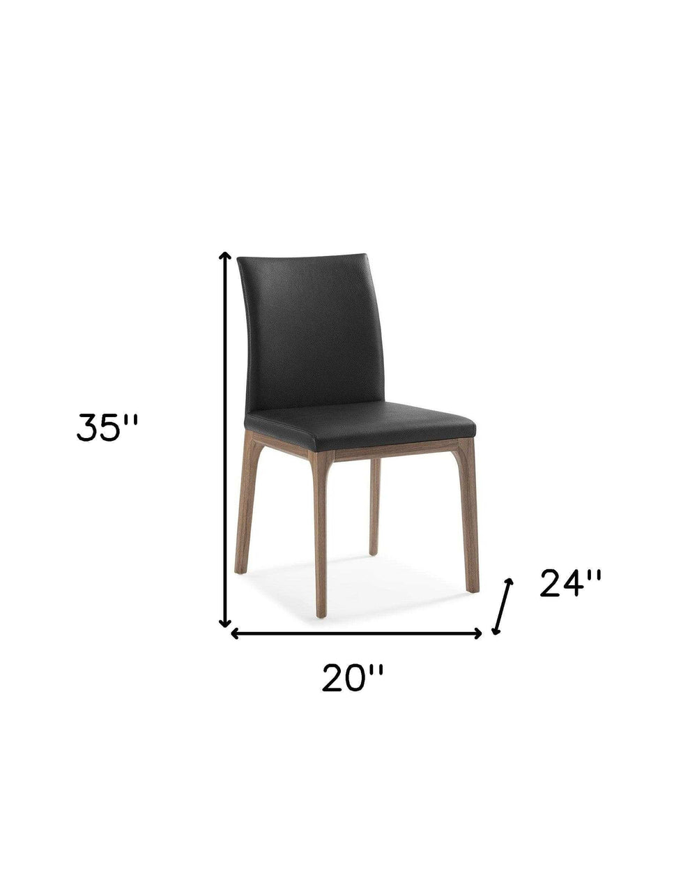 Set Of 2 Black Faux Leather Dining Chairs - Homeroots - Flyclothing LLC
