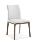 Set of Two White And Brown Upholstered Faux Leather isequal(Yes,No,Wood Dining Side Chairs - Homeroots - Flyclothing LLC