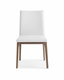Set of Two White And Brown Upholstered Faux Leather isequal(Yes,No,Wood Dining Side Chairs - Homeroots - Flyclothing LLC