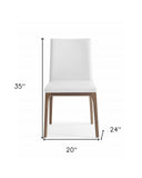 Set of Two White And Brown Upholstered Faux Leather isequal(Yes,No,Wood Dining Side Chairs - Homeroots - Flyclothing LLC