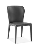 Set of Two Gray Upholstered Faux Leather Dining s - Homeroots - Flyclothing LLC