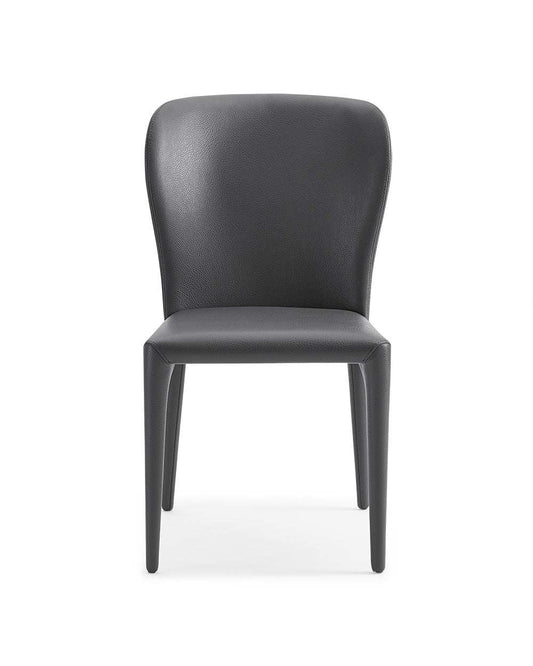 Set of Two Gray Upholstered Faux Leather Dining s - Homeroots - Flyclothing LLC