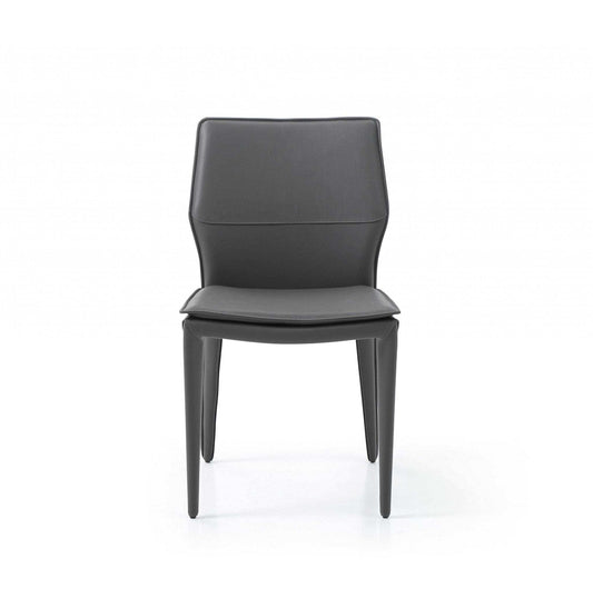 Set of Two Gray Slipcovered Upholstered Faux Leather Dining Side Chairs - Homeroots - Flyclothing LLC