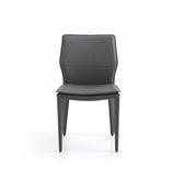 Set of Two Gray Slipcovered Upholstered Faux Leather Dining Side Chairs - Homeroots - Flyclothing LLC