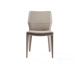 Set of Two Taupe Upholstered Faux Leather Dining Side Chairs - Homeroots - Flyclothing LLC