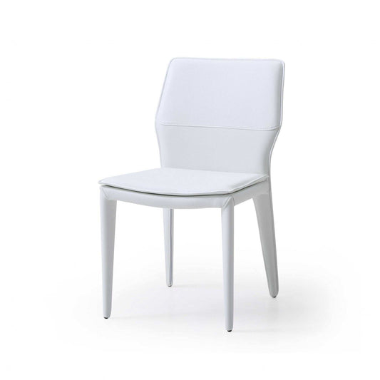 Set of Two White Slipcovered Upholstered Faux Leather Dining s - Homeroots - Flyclothing LLC