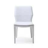 Set of Two White Slipcovered Upholstered Faux Leather Dining s - Homeroots - Flyclothing LLC