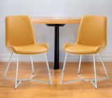 Set Of 2 Yellow Faux Leather Dining Chairs - Homeroots - Flyclothing LLC