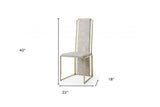Set Of 2 Ultra Modern Beige Suede And Gold Dining Chairs - Homeroots - Flyclothing LLC