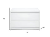 20" White Two Drawer Glossy Finish Nightstand - Homeroots - Flyclothing LLC