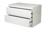 18" White Two Drawers Nightstand - Homeroots - Flyclothing LLC