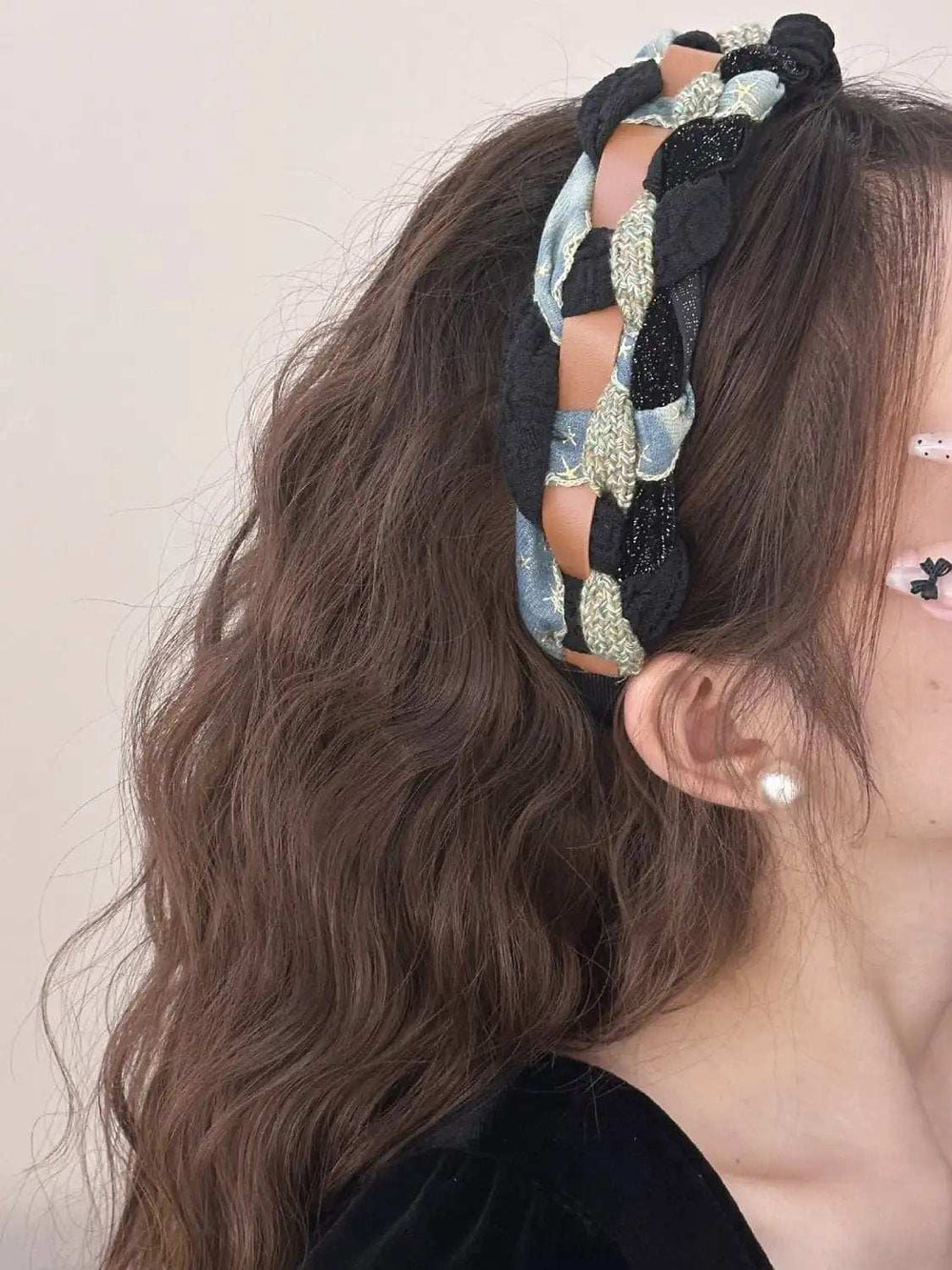 Denim Braided Wide Headband - Trendsi - Flyclothing LLC