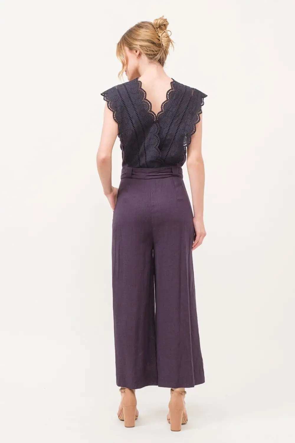 And The Why Laced Surplice Tie Waist Jumpsuit - Trendsi - Flyclothing LLC