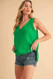 Aemi + Co V-Neck Wide Strap Tank - Trendsi - Flyclothing LLC