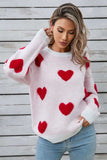 Angel Wings Heart Round Neck Long Sleeve Sweater - Trendsi - Flyclothing LLC