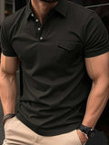 Men's Full Size Collared Neck Short Sleeve Polo Plus Size - Trendsi - Flyclothing LLC