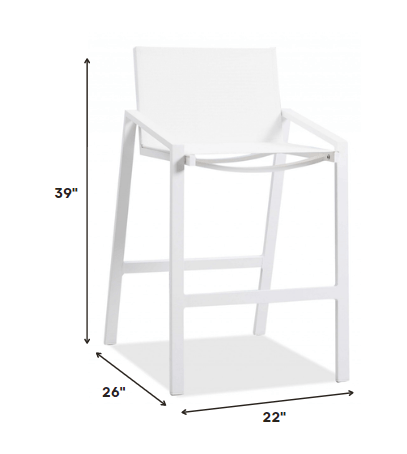 28" White Stainless Steel Counter Height Bar Chair - Homeroots - Flyclothing LLC