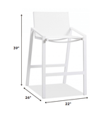 28" White Stainless Steel Counter Height Bar Chair - Homeroots - Flyclothing LLC
