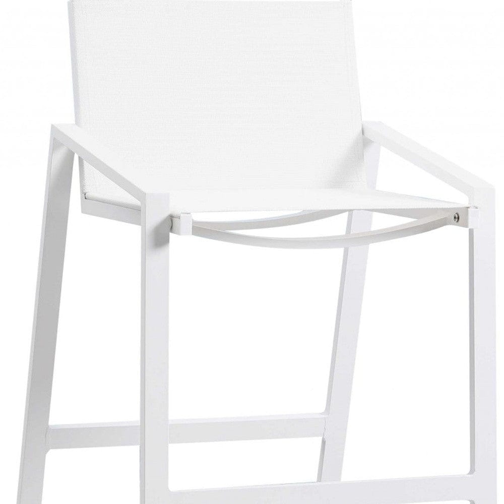 28" White Stainless Steel Counter Height Bar Chair - Homeroots - Flyclothing LLC