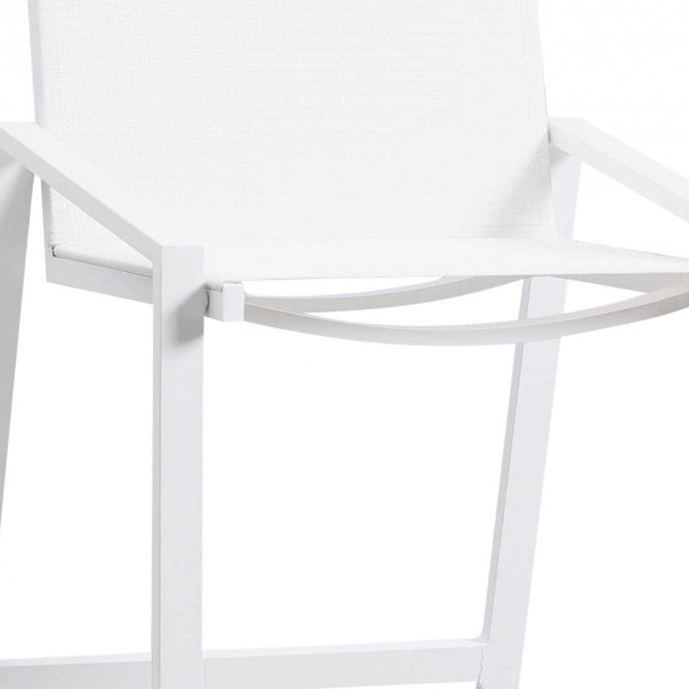 28" White Stainless Steel Counter Height Bar Chair - Homeroots - Flyclothing LLC