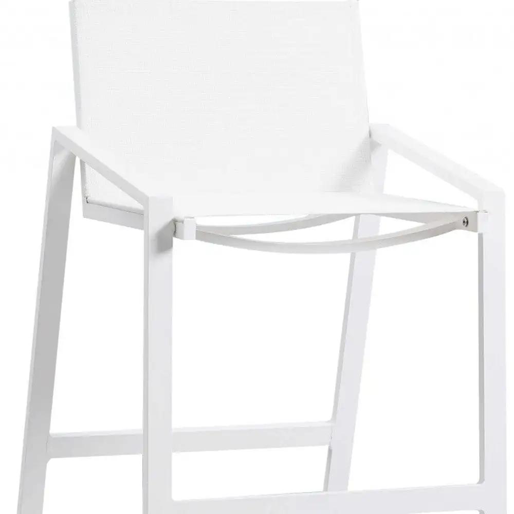 28" White Stainless Steel Counter Height Bar Chair - Homeroots - Flyclothing LLC
