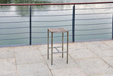 Set of Four 28" Brown And Silver Stainless Steel Backless Bar Height Bar Chairs - Homeroots - Flyclothing LLC