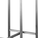 Set of Four 28" Brown And Silver Stainless Steel Backless Bar Height Bar Chairs - Homeroots - Flyclothing LLC