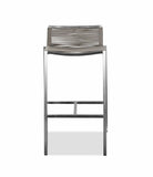 28" Brown And Silver Stainless Steel Low Back Bar Height Bar Chair - Homeroots - Flyclothing LLC