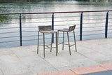 28" Brown And Silver Stainless Steel Low Back Bar Height Bar Chair - Homeroots - Flyclothing LLC