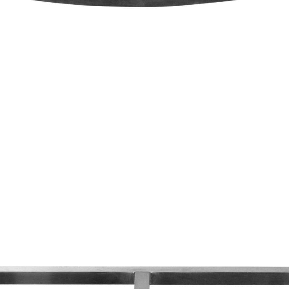 28" Brown And Silver Stainless Steel Low Back Bar Height Bar Chair - Homeroots - Flyclothing LLC