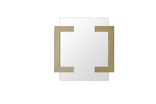 35" Gold Abstract Metal Framed Accent Mirror - Homeroots