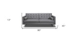 80" Gray Faux Leather Sleeper Sofa With Silver Legs - Homeroots - Flyclothing LLC
