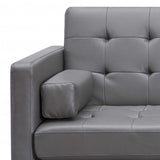 80" Gray Faux Leather Sleeper Sofa With Silver Legs - Homeroots - Flyclothing LLC
