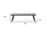 57" Light Gray and Black Upholstered Faux Leather Bench - Homeroots - Flyclothing LLC