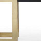 52" Black and Gold Glass Pedestal Console Table - Homeroots - Flyclothing LLC